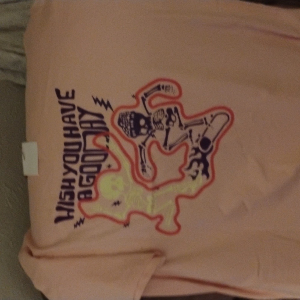 Graphic Tee with Skeleton Design